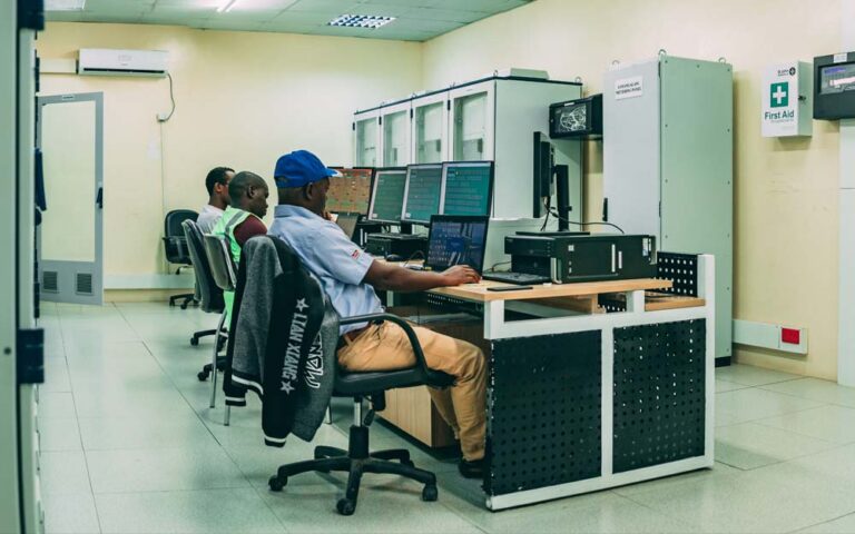 Plant commercial workers completing turbine tests
